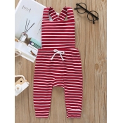 lovely Sweet Lace-up Striped Red Girl One-piece Ju