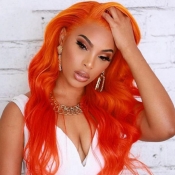 Lovely Stylish Looking Long Wavy Jacinth Wigs