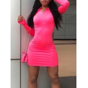 lovely Sportswear Turndown Collar Zipper Design Pi