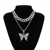 lovely Temperament Butterfly Silver Necklace
