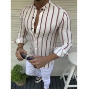 lovely Stylish Buttons Design Striped Multicolor S