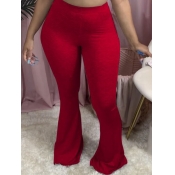 LW Plus Size Casual Basic Skinny Red Pants