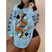 Lovely Street O Neck Letter Print Grey T-shirt