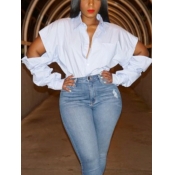 LW Turndown Collar Cut Out Blouse