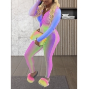 Lovely Trendy V Neck Tie-dye Knot Design Purple On