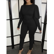 LW Lantern Sleeve Drawstring Pants Set