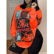 LW Casual O Neck Print Jacinth Two Piece Shorts Se