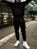LW BASICS Men Hooded Collar Drawstring Sweatsuit Set