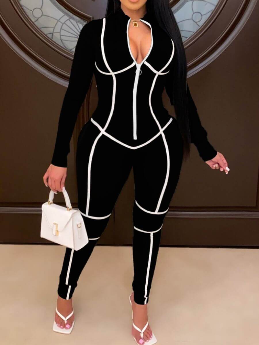 LW Plus Size Striped Regular Fit Jumpsuit