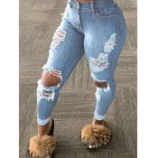 LW High-waisted High Stretchy Ripped Jeans