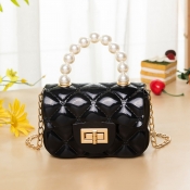 LW Trendy Chain Strap Black Crossbody Bags