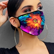 Lovely Plants Print Multicolor Face Mask