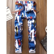 LW Men Street Denim Graphic Print Skinny Jeans (No