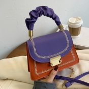 Lovely Trendy Patchwork Jacinth Crossbody Bag