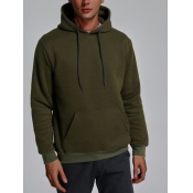 lovely Casual Hooded Collar Basic Army Green Men H
