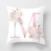 lovely Cosy Print Light Pink Decorative Pillow Cas