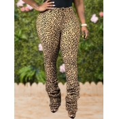 lovely Casual Leopard Print Plus Size Pants