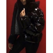LW Stylish Zipper Design Black Parka