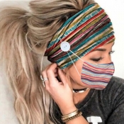 Lovely Rainbow Striped Multicolor Face Mask(With H
