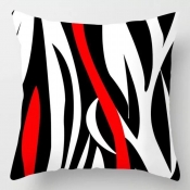 Lovely Leisure Print Red Decorative Pillow Case