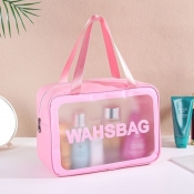 Lovely Stylish See-through Pink Makeup Bags