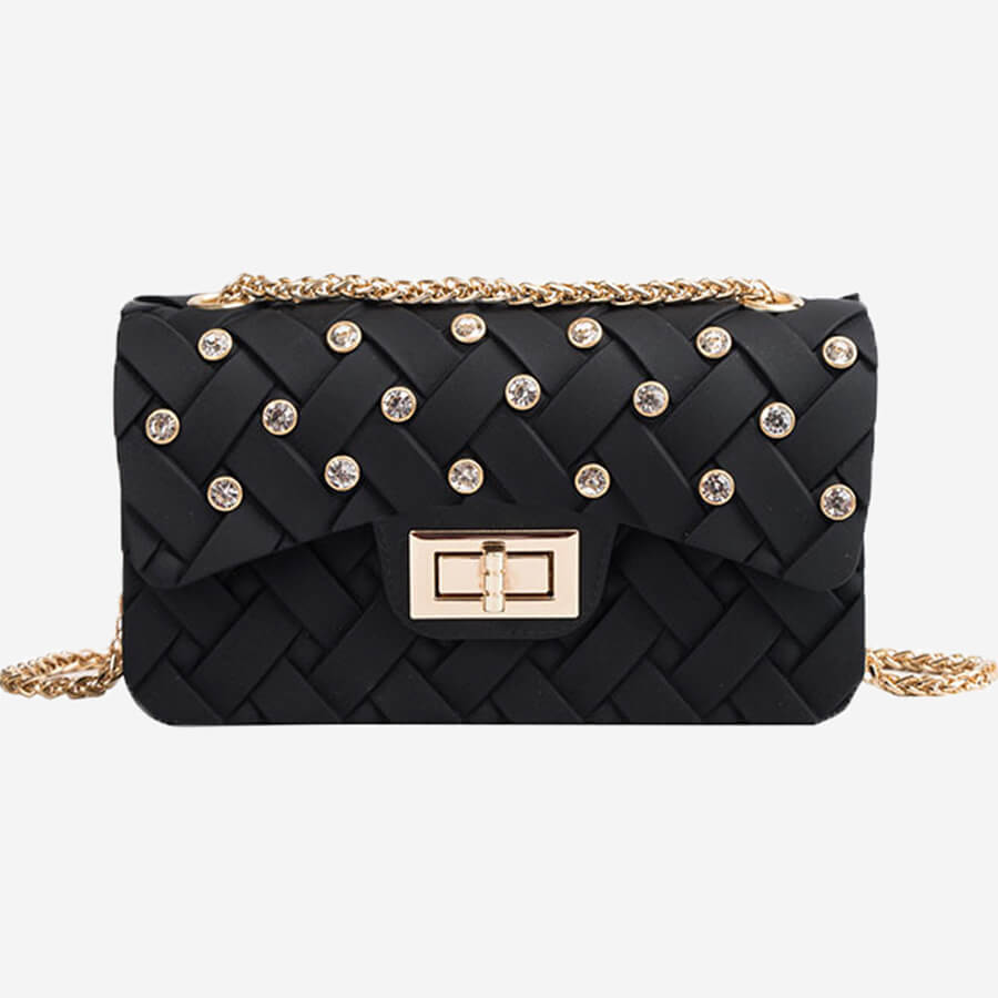 Lovely Stylish Chain Strap Black Crossbody Bag