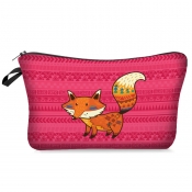 Lovely Casual Cartoon Print Pink Makeup Bag