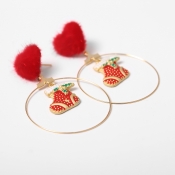 Lovely Christmas Hollow-out Gold Earring