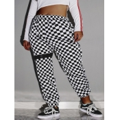 Lovely Stylish Grid Print Black And White Pants