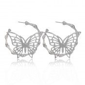 Lovely Trendy Butterfly Silver Earring