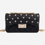 Lovely Stylish Chain Strap Black Crossbody Bag