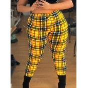 Lovely Trendy Basic Skinny Yellow Plus Size Pants