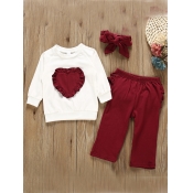 Lovely Sweet O Neck Heart Wine Red Girl Two-piece 