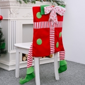 Lovely Christmas Day Cartoon Red Chair Cover