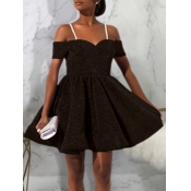 Lovely Trendy Fold Design Black Mini Dress