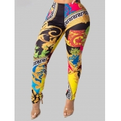 LW Street Print Skinny Black Leggings