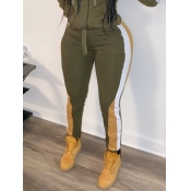 Lovely Casual Patchwork Skinny Army Green Pants