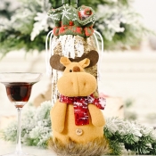 Lovely Christmas Day Cartoon Khaki Wine Bag