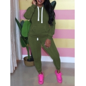 LW BASICS Hooded Collar Kangaroo Pocket Sweatsuit 