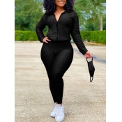 Lovely Sportswear Turndown Collar Zipper Design Bl