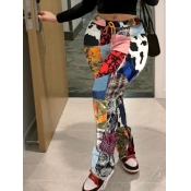 LW Plus Size Trendy Print Patchwork Multicolor Pan