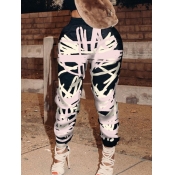 Lovely Plus Size Print Black Pants