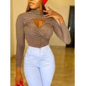 LW Half A Turtleneck Hollow-out Design  Regular T-