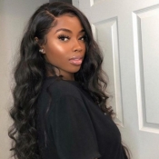 Lovely Stylish Long Wavy Black Wigs