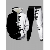 LW Men Hooded Collar Tie-dye Oversized Pants Set