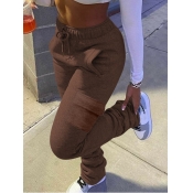 LW COTTON Side Pocket Drawstring Stacked Cargo Pan