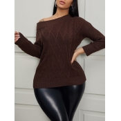 Lovely Round Neck Solid Basic Sweaters