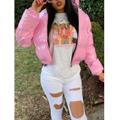 LW Turndown Collar Zipper Design Puffer Jacket
