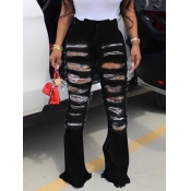 Lovely Street Broken Holes Black Jeans