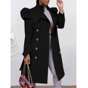 LW Puff Sleeve Button Design Trench Coat